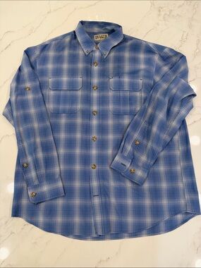Duluth Trading Co Blue Plaid Button-Down Workshirt